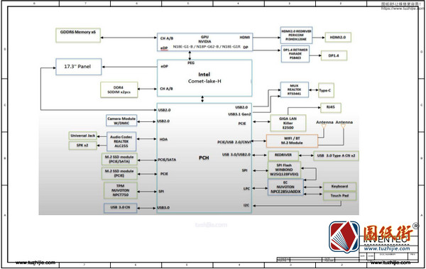 Acer Helios 300 PH317-54 6050A3087503 Rev X01宏基掠夺者十代游戏本图纸